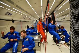 Students participate in microgravity flight