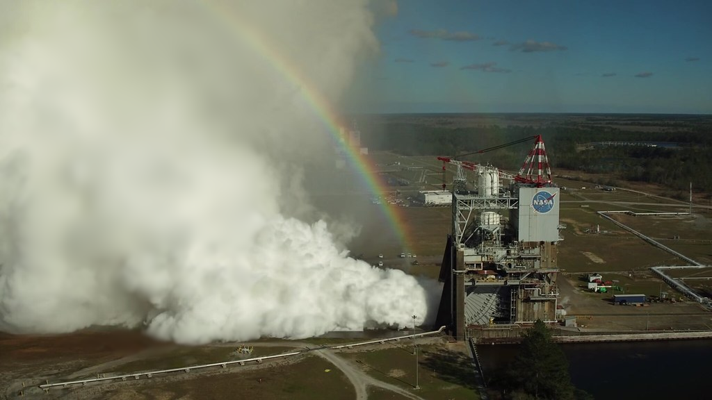 a rainbow is seen in the sky over NASA Stennis Space Center